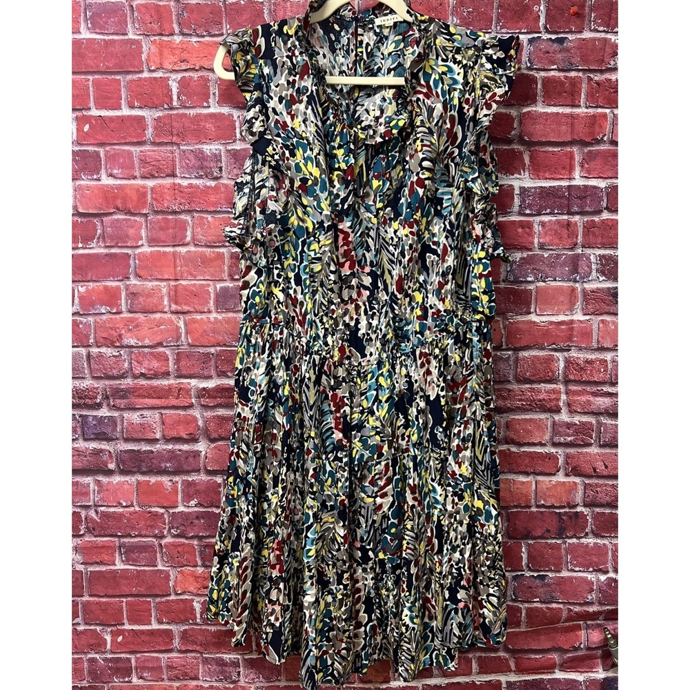 NWT JODIFL  Floral Ruffle Dress‎ Short Sleeve 3X